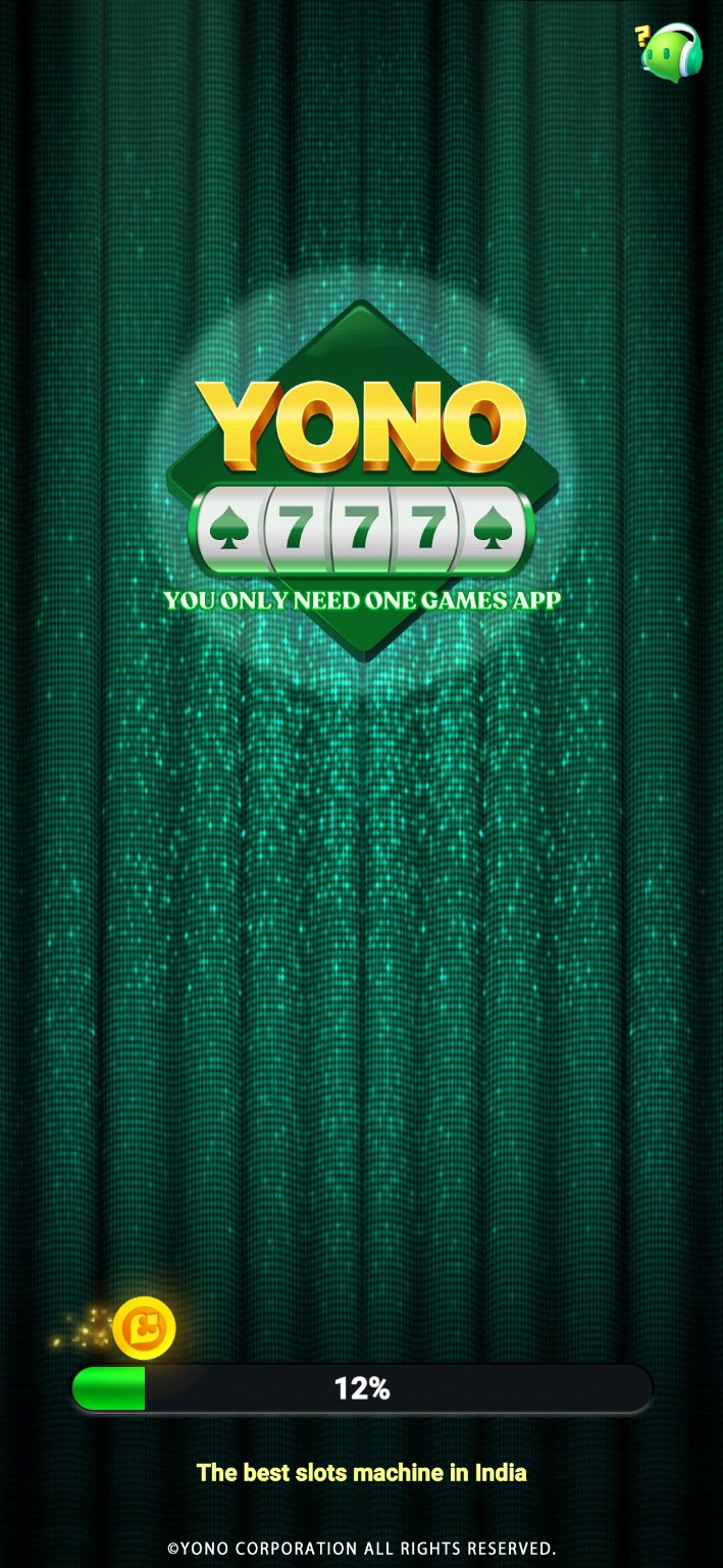 Yono 777 loading screen with a visible progress bar